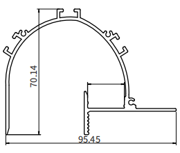 LED profile RL01 2000x95.45x70.14mm-HOOLED