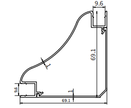 LED profile AS01 2000x69.1x69.1mm-HOOLED