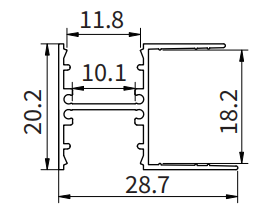 Aluprofile für LED streifen FS01 2000x28.7x20.2mm-HOOLED