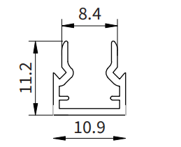 Alu profil für LED streifen FS02 2000x10.9x11.2mm-HOOLED