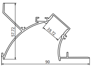 Aluprofil für LED streifen RL03 2000x90x57.72mm-HOOLED