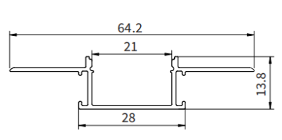 Aluprofil für LED streifen SA01 2000x64.2x13.8mm-HOOLED