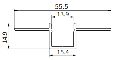 LED profile  SA03 2000x55.5x14.9mm-HOOLED