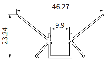 Led profile SA04 2000x46.27x23.24mm-HOOLED