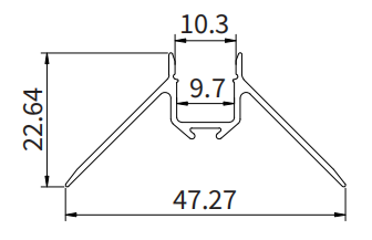 Profilato per strisce led SA05 2000x47.27x22.64mm-HOOLED