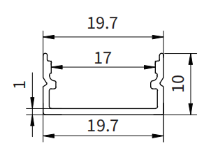 Aluminiumprofil für SL01 LED-Streifen 2000x19,7x10mm-HOOLED