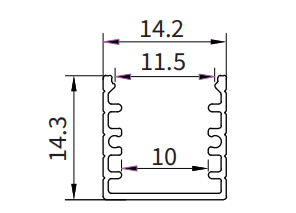 Geführtes Wandprofil 2000x14.2x14.3mm SL07-HOOLED