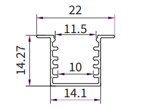 Geführtes Wandprofil 2000x22x14.27mm SL08-HOOLED