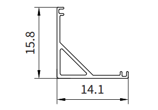 Gipskarton LED-Streifen Profil 2000x14.1x15.8mm SL09-HOOLED