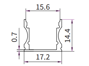 Gipskarton LED-Streifen Profil 2000x17.2x14.4mm SL10-HOOLED