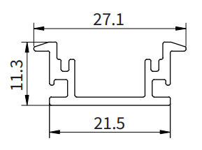 LED profilleiste SS01 2000x27.1x11.3mm-HOOLED