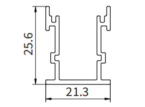 LED profilleiste SS02 2000x21.3x25.6mm-HOOLED