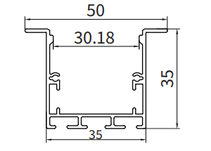 Alu profil für LED streifen SU04 2000x50x35mm-HOOLED